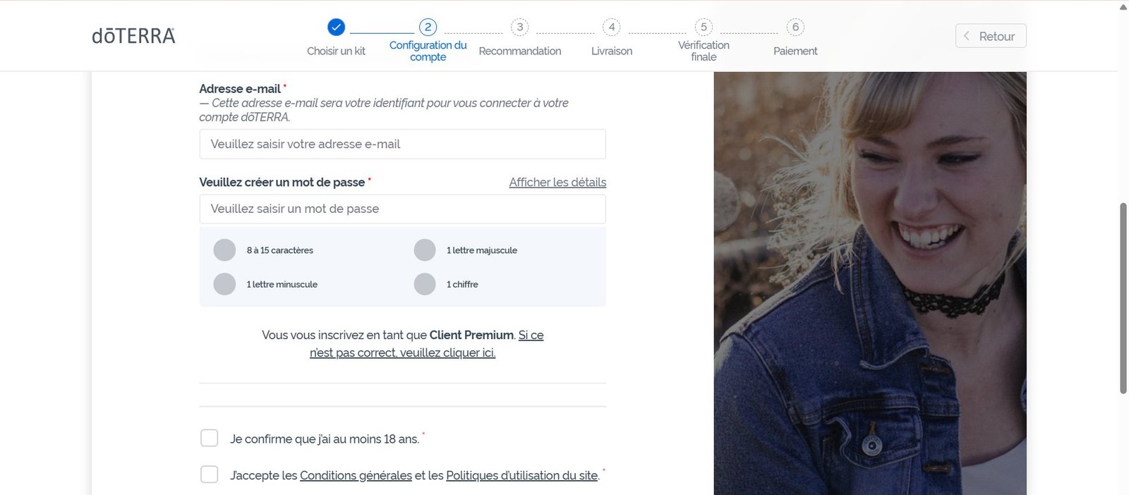 Création du compte Client Premium